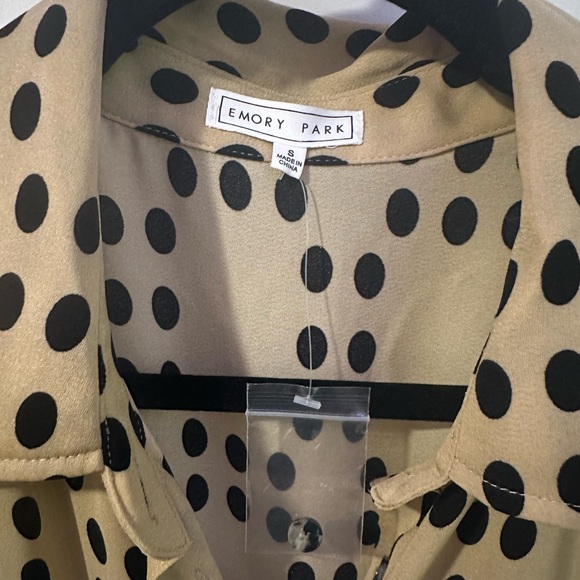 Emory Park Short Sleeve Button Down Belted Tie Waist Jumpsuit - Picture 4 of 5